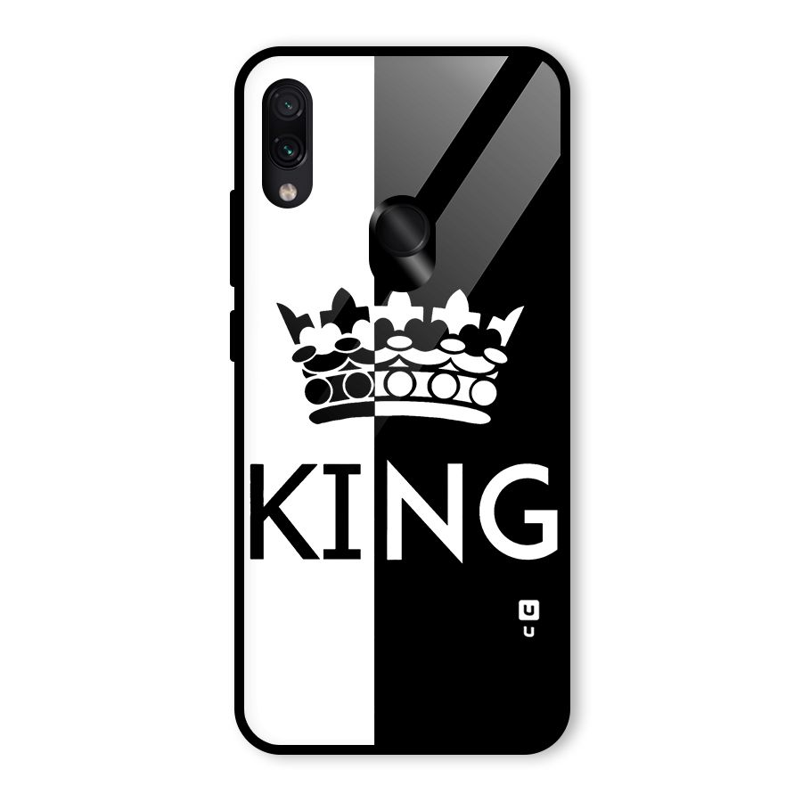 Aesthetic Crown King Glass Back Case for Redmi Note 7S