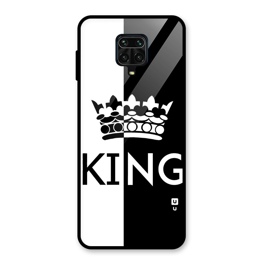 Aesthetic Crown King Glass Back Case for Redmi Note 9 Pro