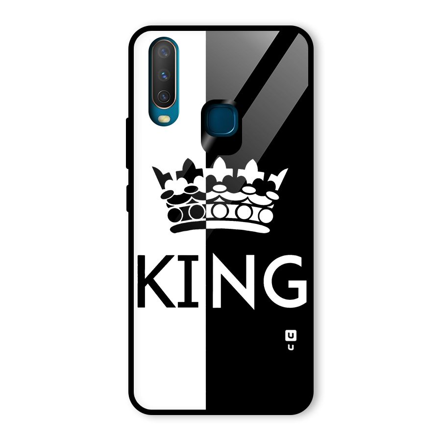 Aesthetic Crown King Glass Back Case for Vivo U10