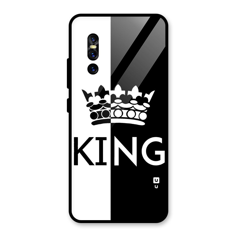 Aesthetic Crown King Glass Back Case for Vivo V15 Pro