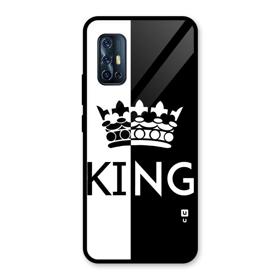 Aesthetic Crown King Glass Back Case for Vivo V17