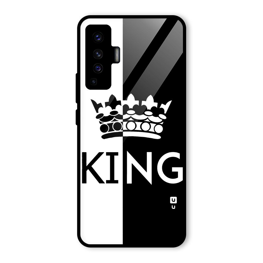Aesthetic Crown King Glass Back Case for Vivo X50