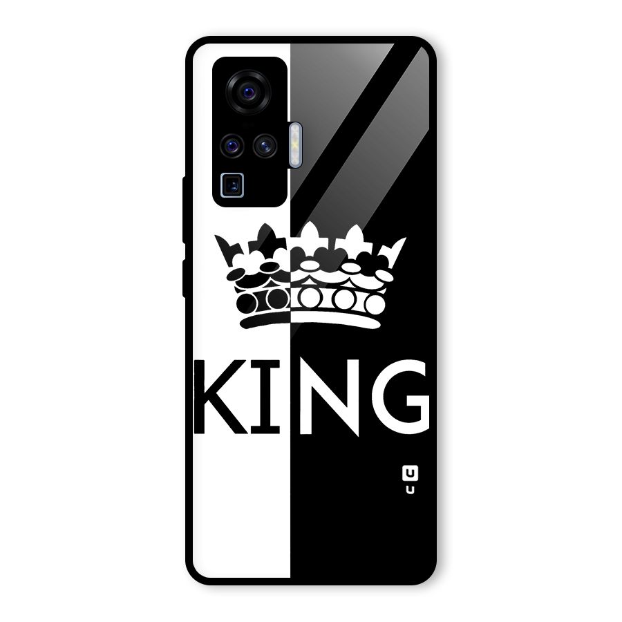Aesthetic Crown King Glass Back Case for Vivo X50 Pro