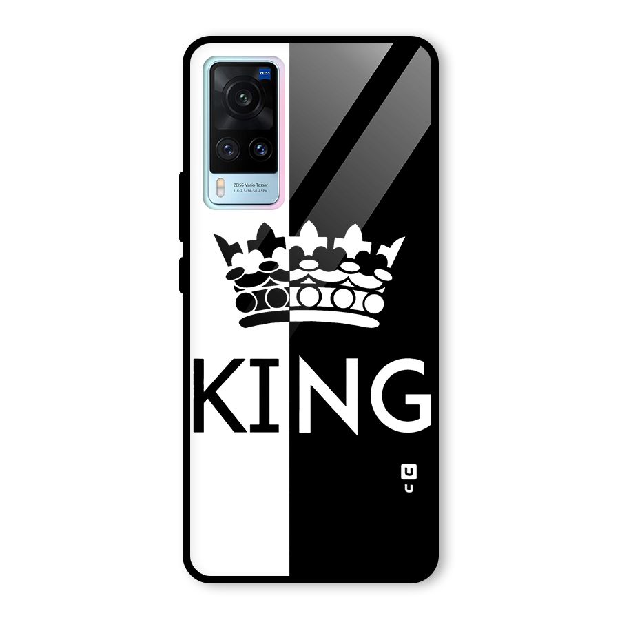 Aesthetic Crown King Glass Back Case for Vivo X60