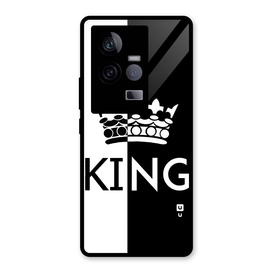 Aesthetic Crown King Glass Back Case for Vivo iQOO 11 5G