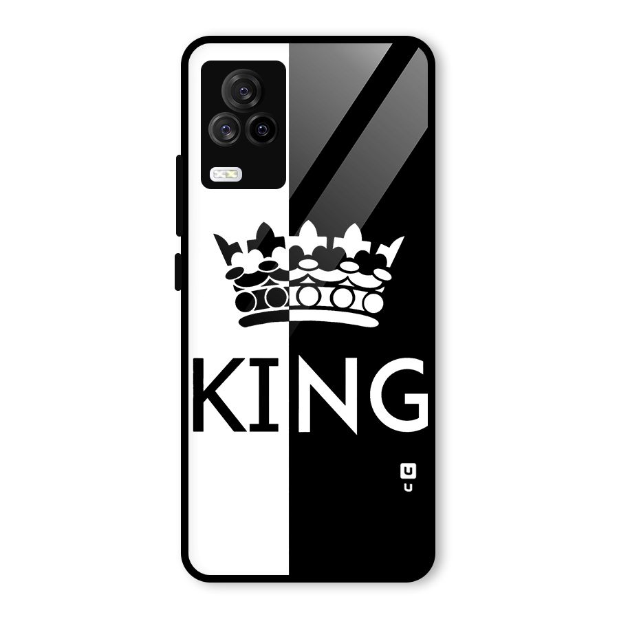 Aesthetic Crown King Glass Back Case for Vivo iQOO 7 Legend 5G