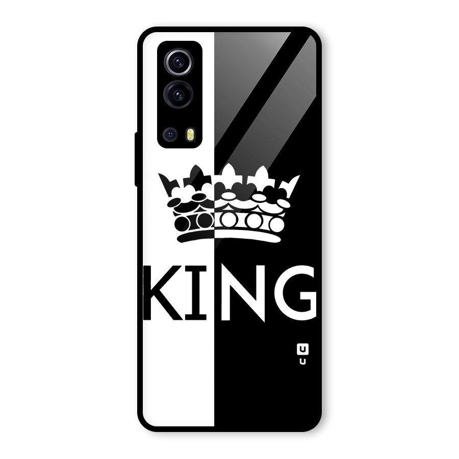 Aesthetic Crown King Glass Back Case for Vivo iQOO Z3