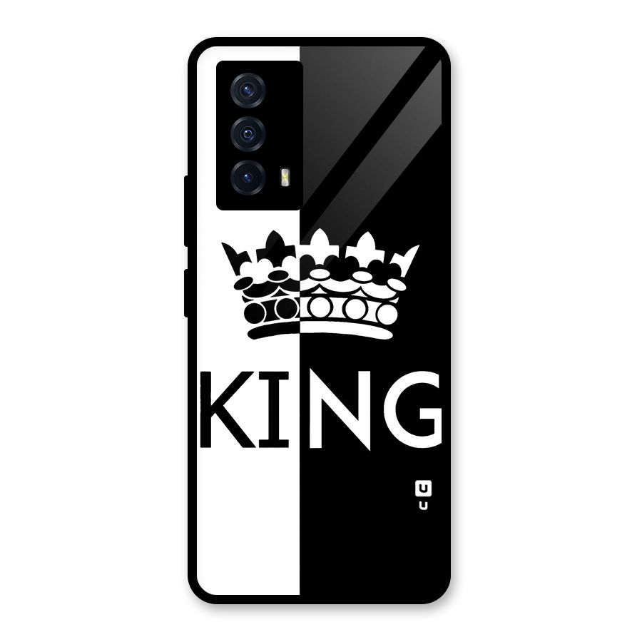 Aesthetic Crown King Glass Back Case for Vivo iQOO Z5