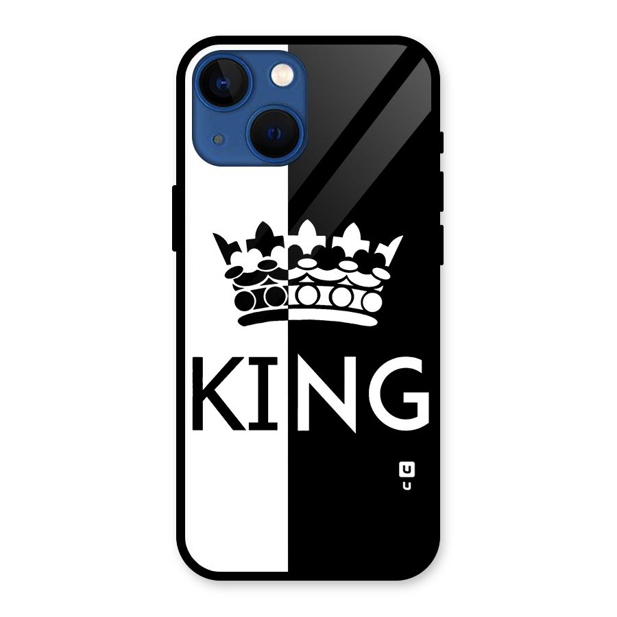 Aesthetic Crown King Glass Back Case for iPhone 13 Mini