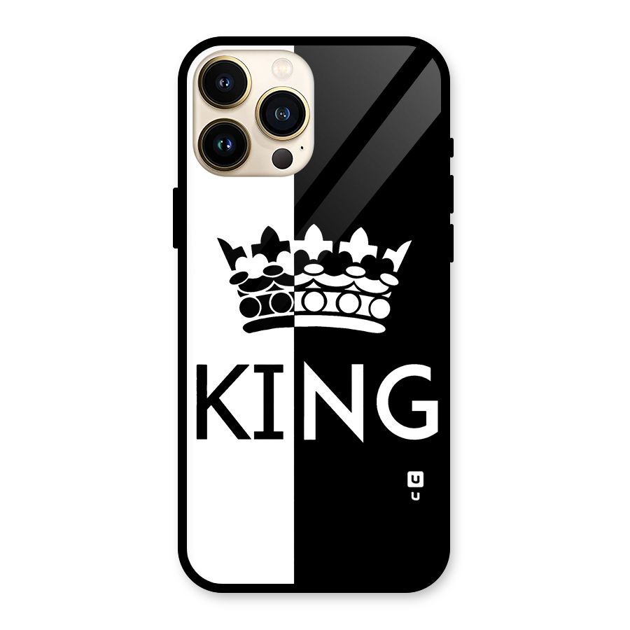 Aesthetic Crown King Glass Back Case for iPhone 13 Pro Max