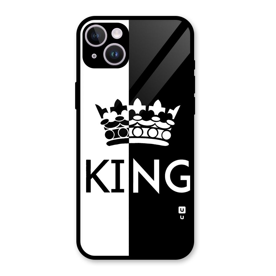 Aesthetic Crown King Glass Back Case for iPhone 14 Plus