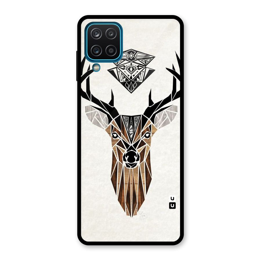 Aesthetic Deer Design Glass Back Case for Galaxy A12