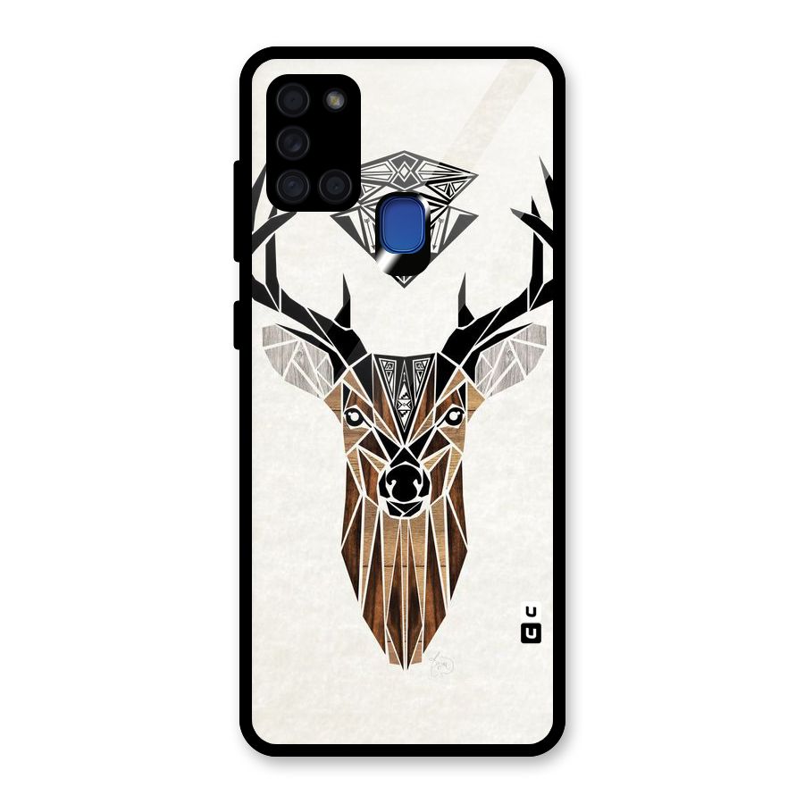 Aesthetic Deer Design Glass Back Case for Galaxy A21s