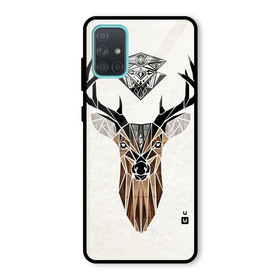 Aesthetic Deer Design Glass Back Case for Galaxy A71