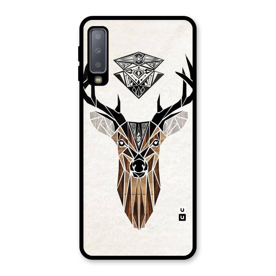 Aesthetic Deer Design Glass Back Case for Galaxy A7 (2018)