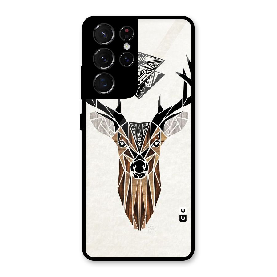 Aesthetic Deer Design Glass Back Case for Galaxy S21 Ultra 5G