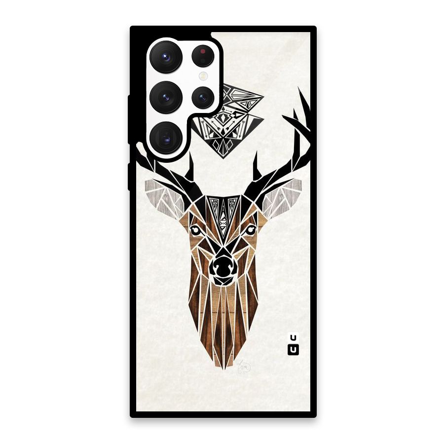 Aesthetic Deer Design Glass Back Case for Galaxy S22 Ultra 5G