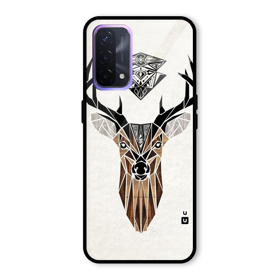 Aesthetic Deer Design Glass Back Case for Oppo A74 5G