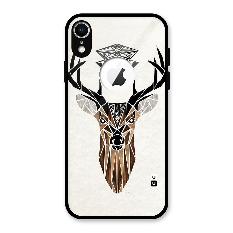 Aesthetic Deer Design Glass Back Case for iPhone XR Logo Cut