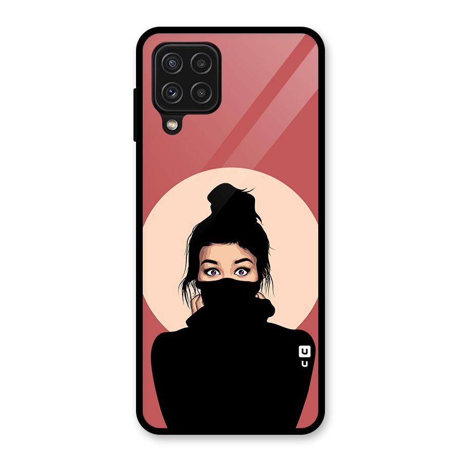 Aesthetic Digital Art Girl Glass Back Case for Galaxy A22 4G