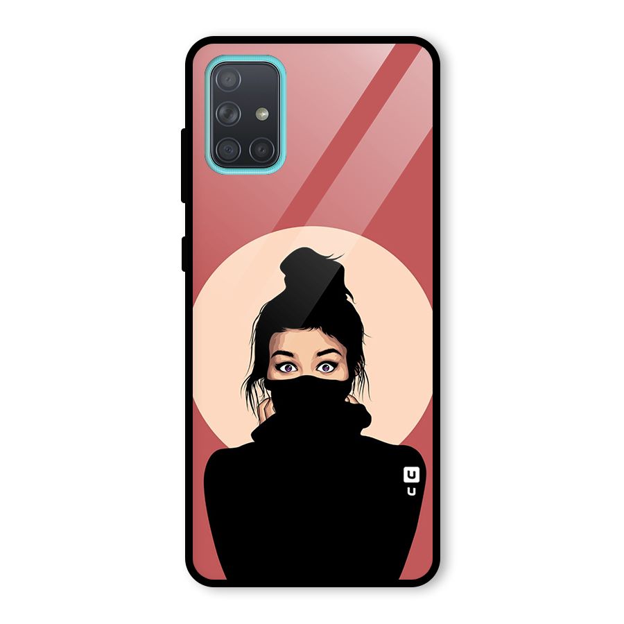 Aesthetic Digital Art Girl Glass Back Case for Galaxy A71