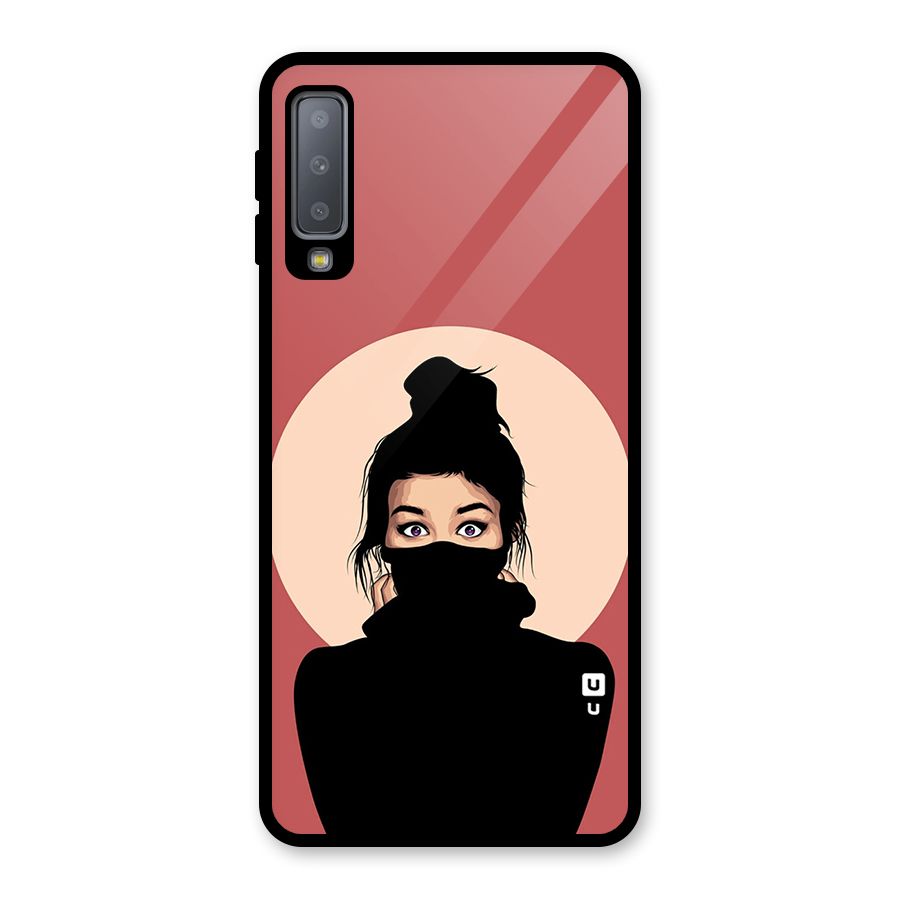 Aesthetic Digital Art Girl Glass Back Case for Galaxy A7 (2018)