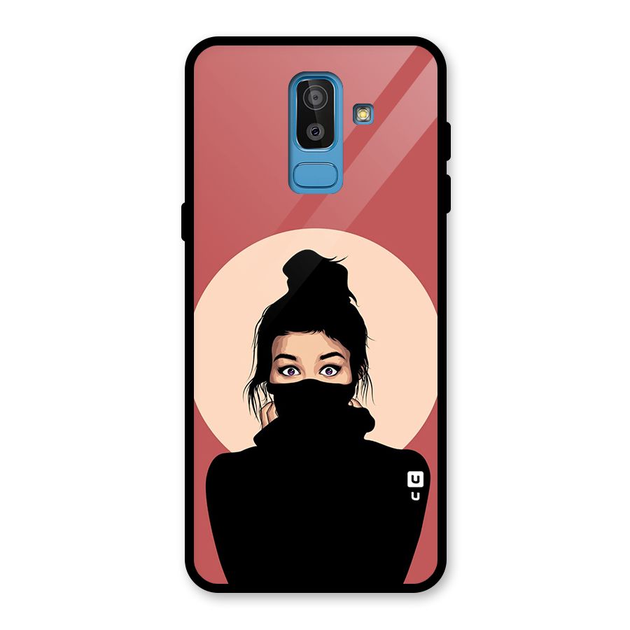 Aesthetic Digital Art Girl Glass Back Case for Galaxy J8