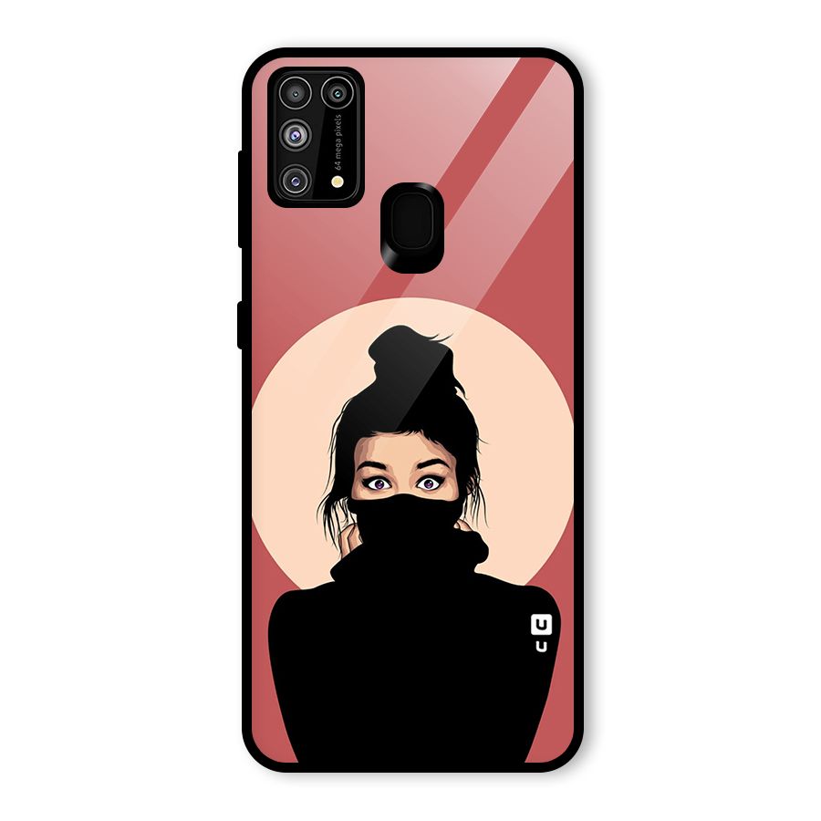 Aesthetic Digital Art Girl Glass Back Case for Galaxy M31