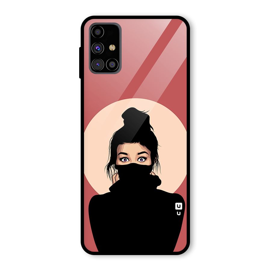 Aesthetic Digital Art Girl Glass Back Case for Galaxy M31s