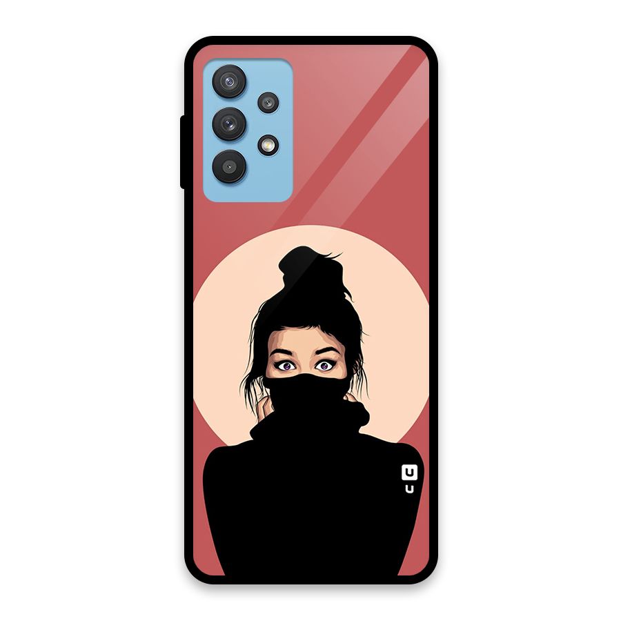 Aesthetic Digital Art Girl Glass Back Case for Galaxy M32 5G
