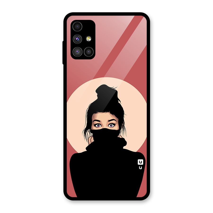 Aesthetic Digital Art Girl Glass Back Case for Galaxy M51