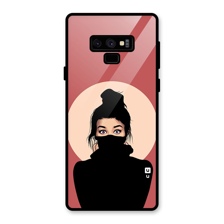 Aesthetic Digital Art Girl Glass Back Case for Galaxy Note 9
