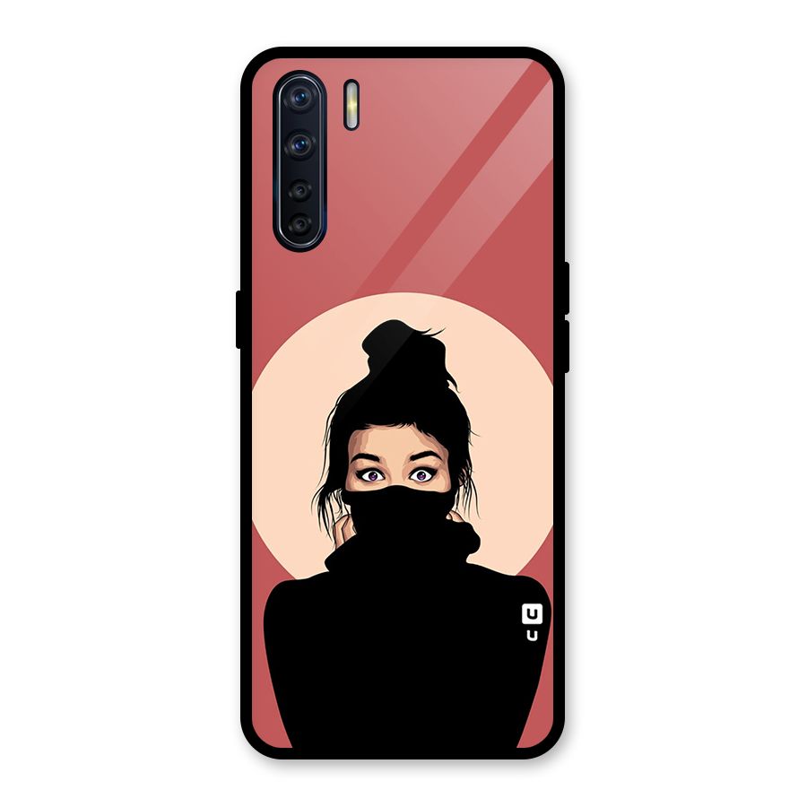 Aesthetic Digital Art Girl Glass Back Case for Oppo F15