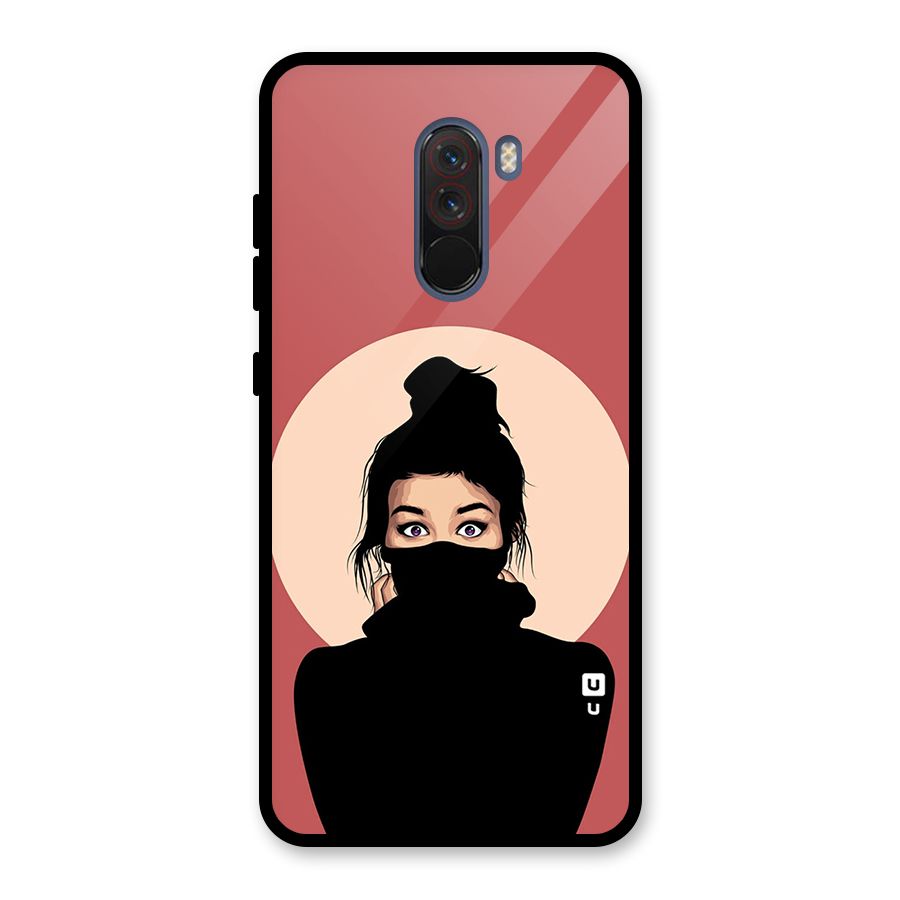 Aesthetic Digital Art Girl Glass Back Case for Poco F1