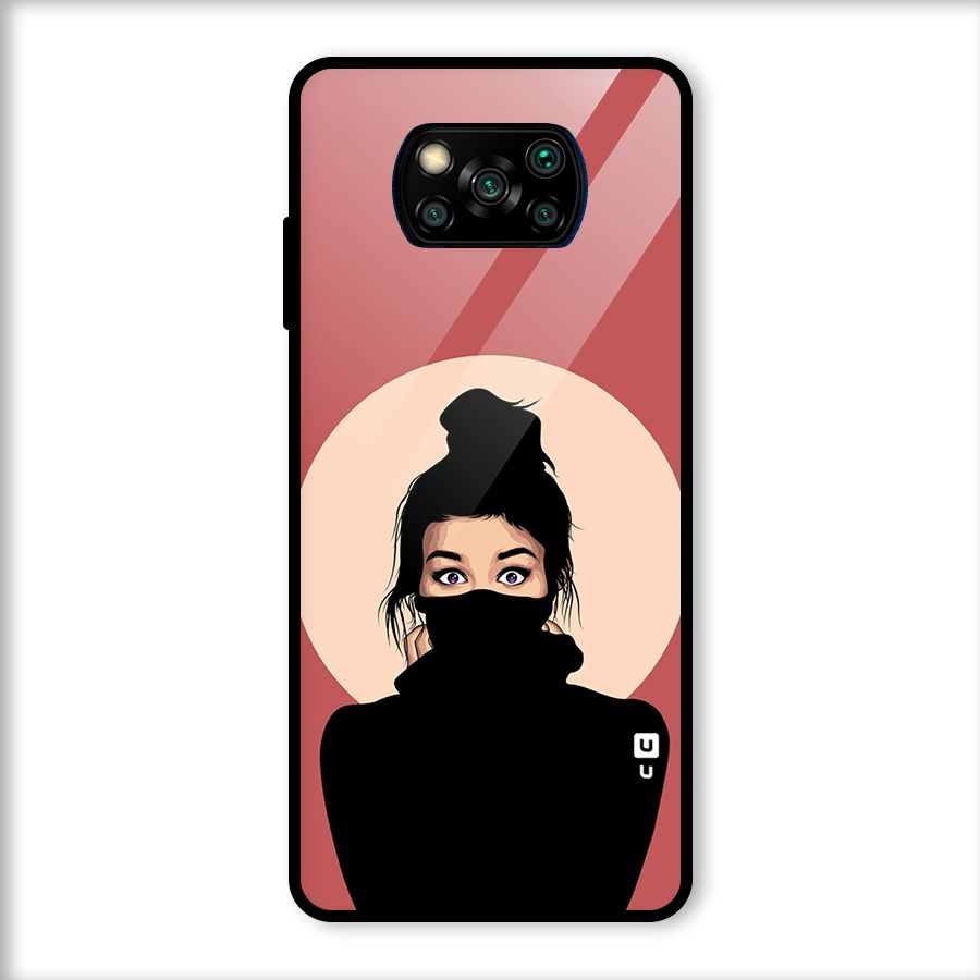 Aesthetic Digital Art Girl Glass Back Case for Poco X3