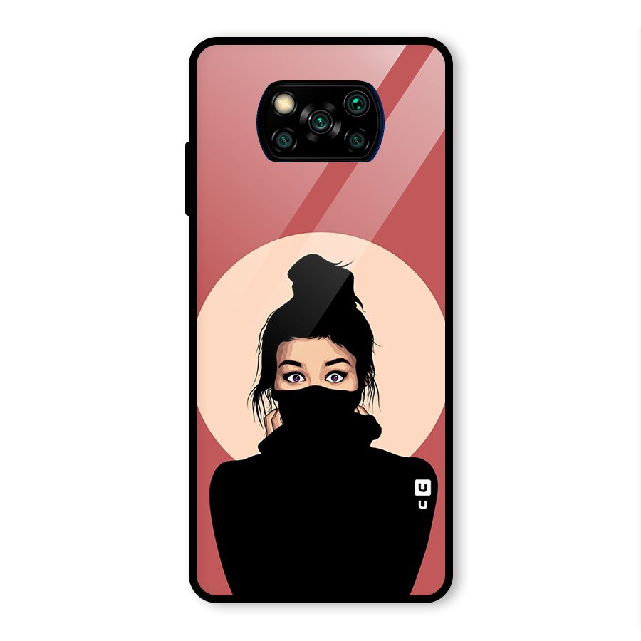 Aesthetic Digital Art Girl Glass Back Case for Poco X3 Pro