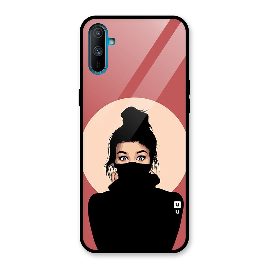 Aesthetic Digital Art Girl Glass Back Case for Realme C3