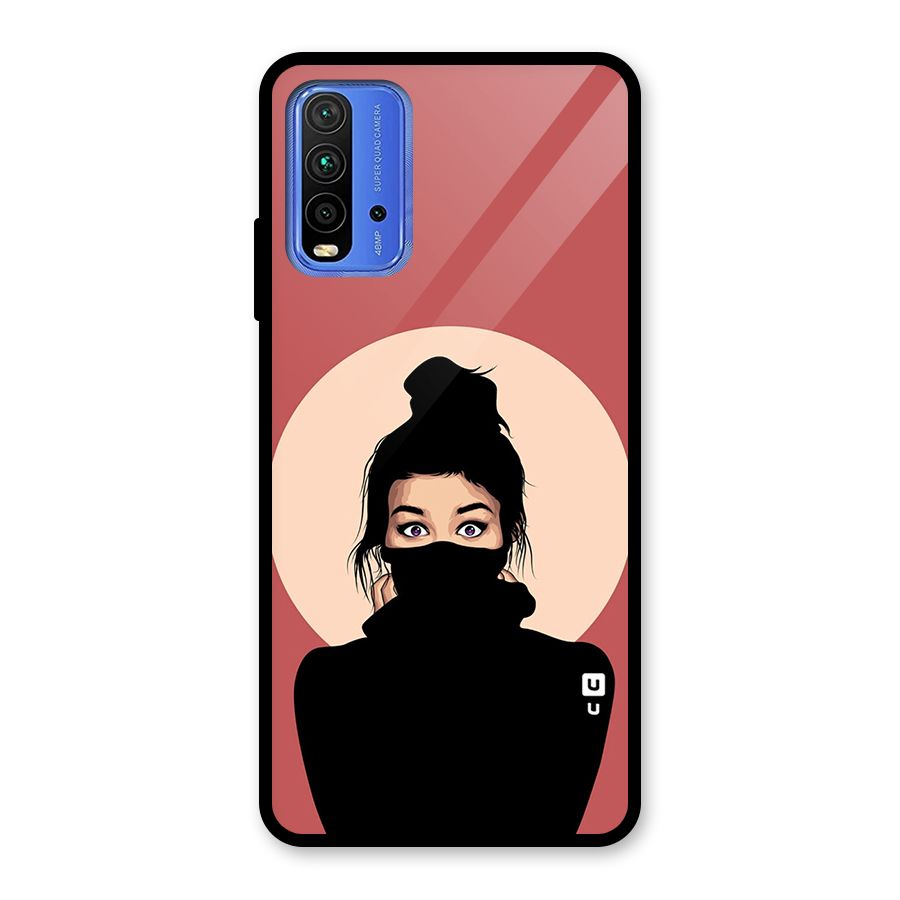 Aesthetic Digital Art Girl Glass Back Case for Redmi 9 Power