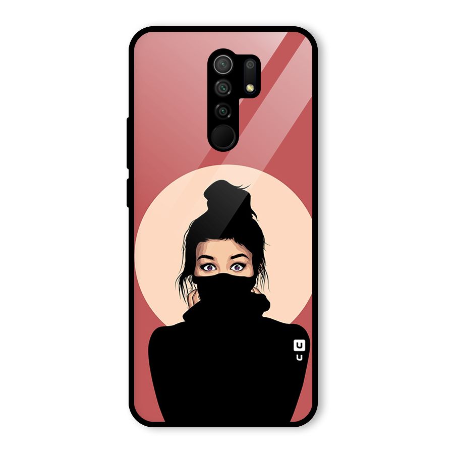 Aesthetic Digital Art Girl Glass Back Case for Redmi 9 Prime
