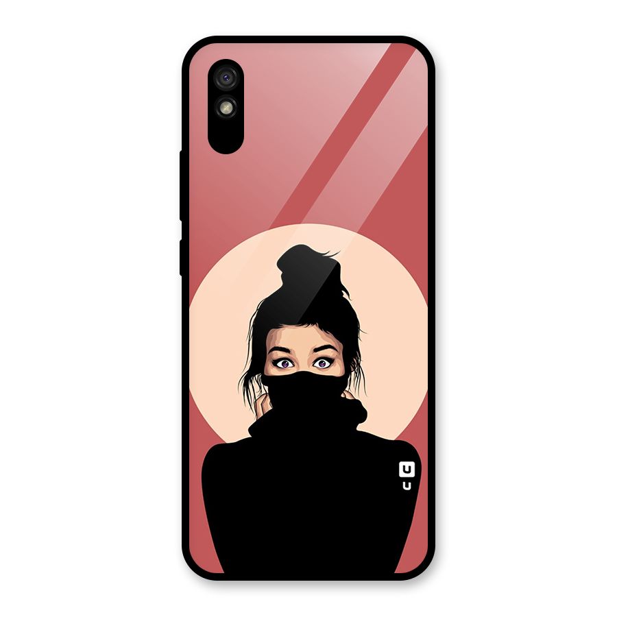 Aesthetic Digital Art Girl Glass Back Case for Redmi 9i