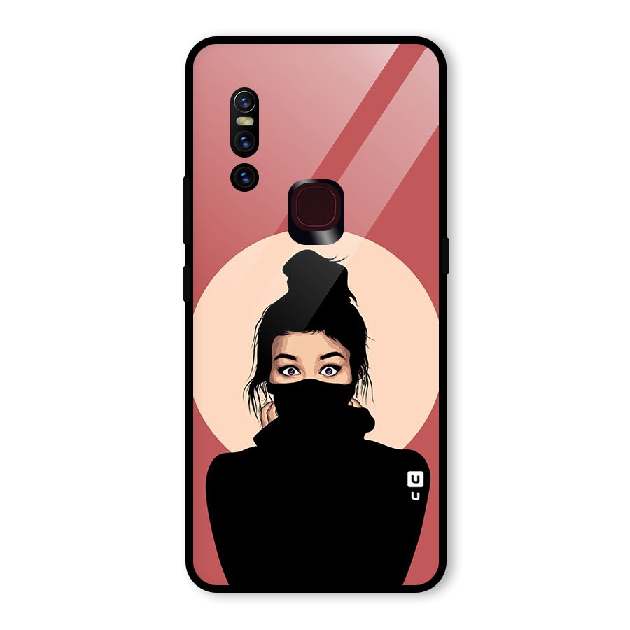 Aesthetic Digital Art Girl Glass Back Case for Vivo V15