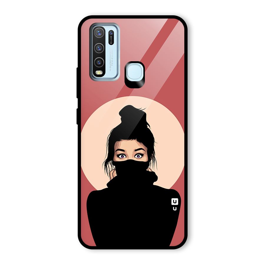 Aesthetic Digital Art Girl Glass Back Case for Vivo Y30