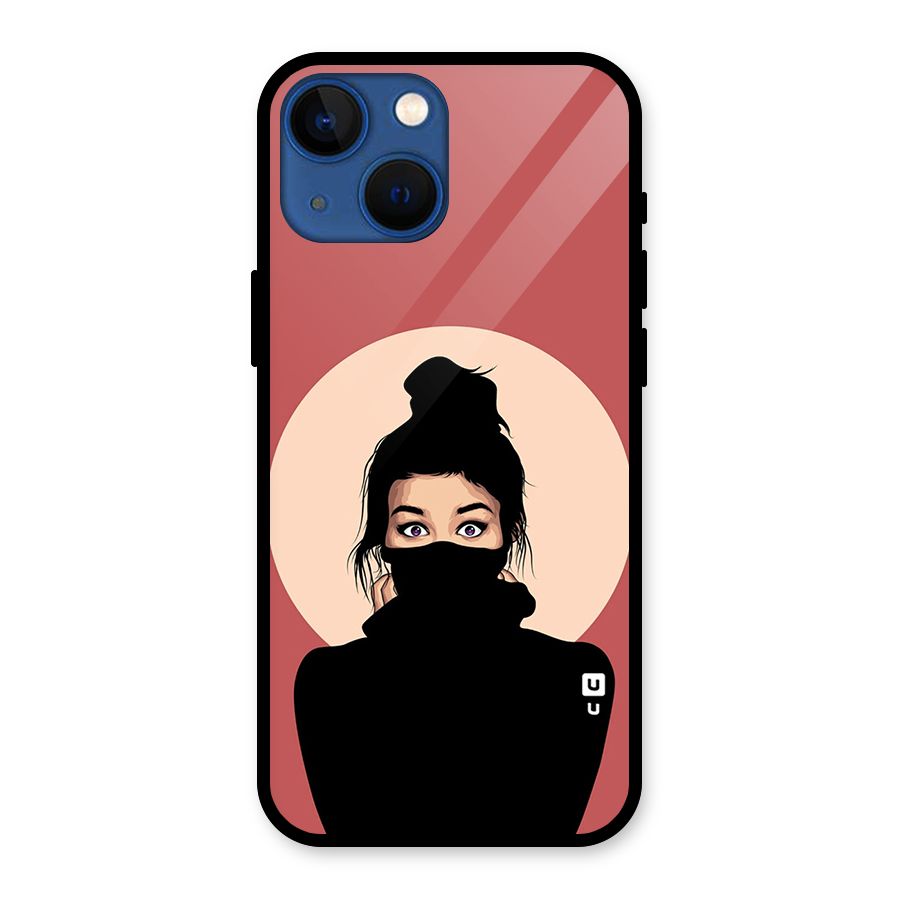 Aesthetic Digital Art Girl Glass Back Case for iPhone 13 Mini