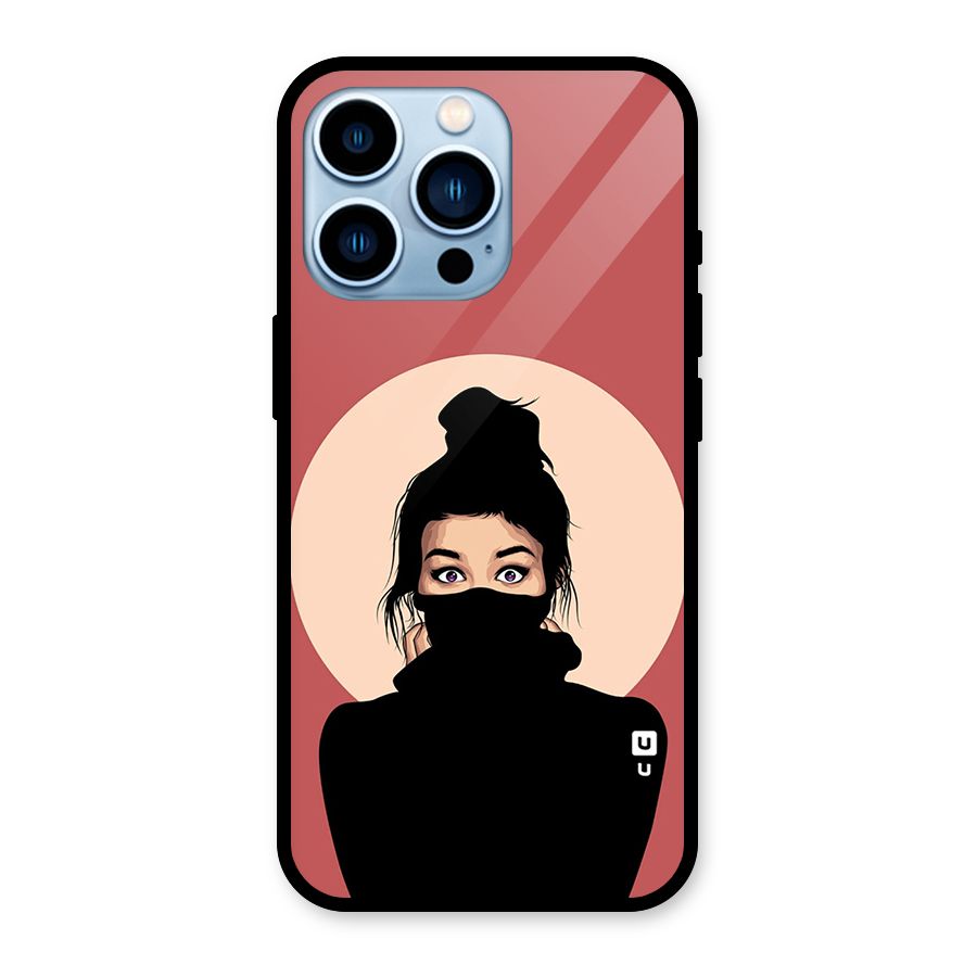 Aesthetic Digital Art Girl Glass Back Case for iPhone 13 Pro
