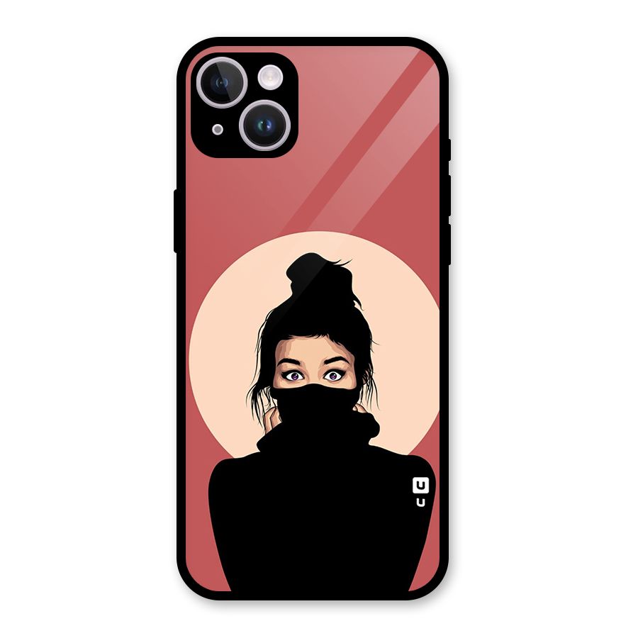 Aesthetic Digital Art Girl Glass Back Case for iPhone 14 Plus
