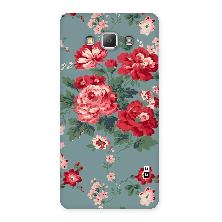Aesthetic Floral Red Back Case for Galaxy A7