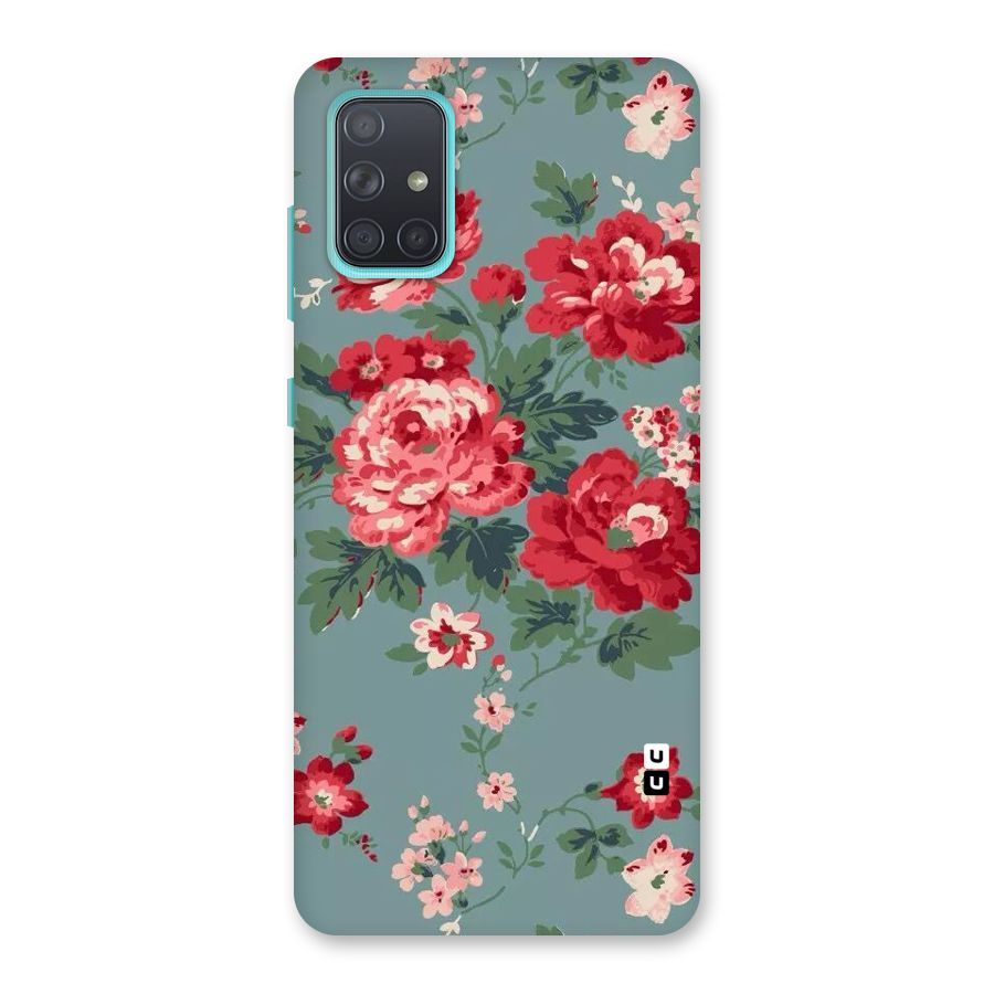 Aesthetic Floral Red Back Case for Galaxy A71