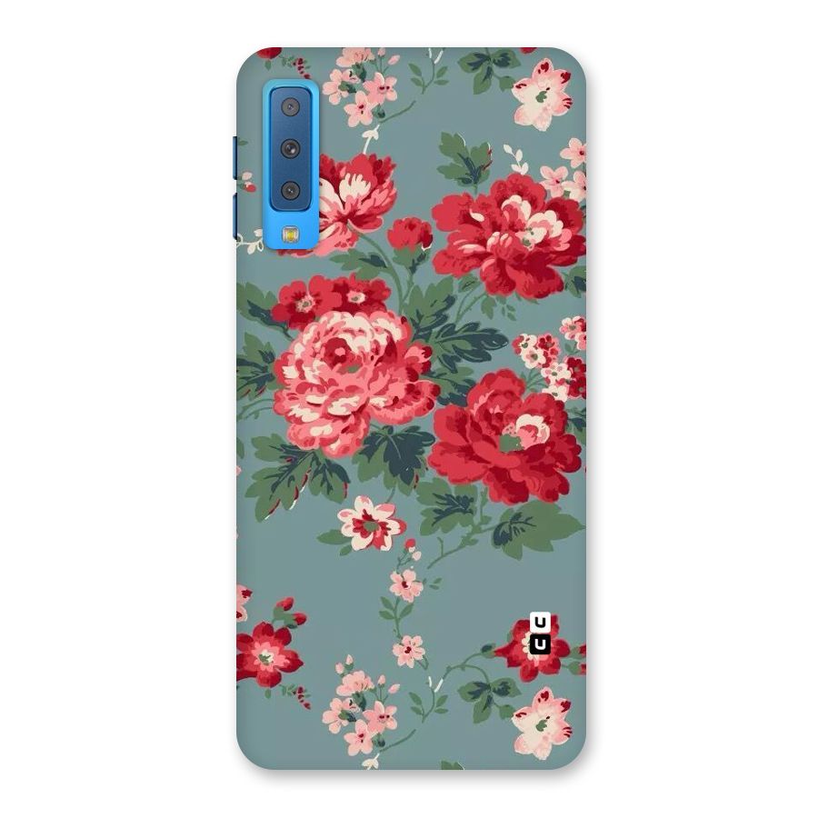 Aesthetic Floral Red Back Case for Galaxy A7 (2018)