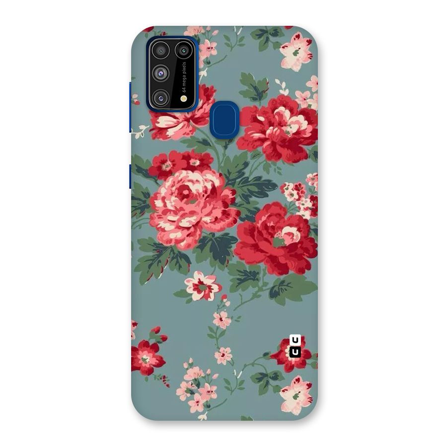 Aesthetic Floral Red Back Case for Galaxy F41