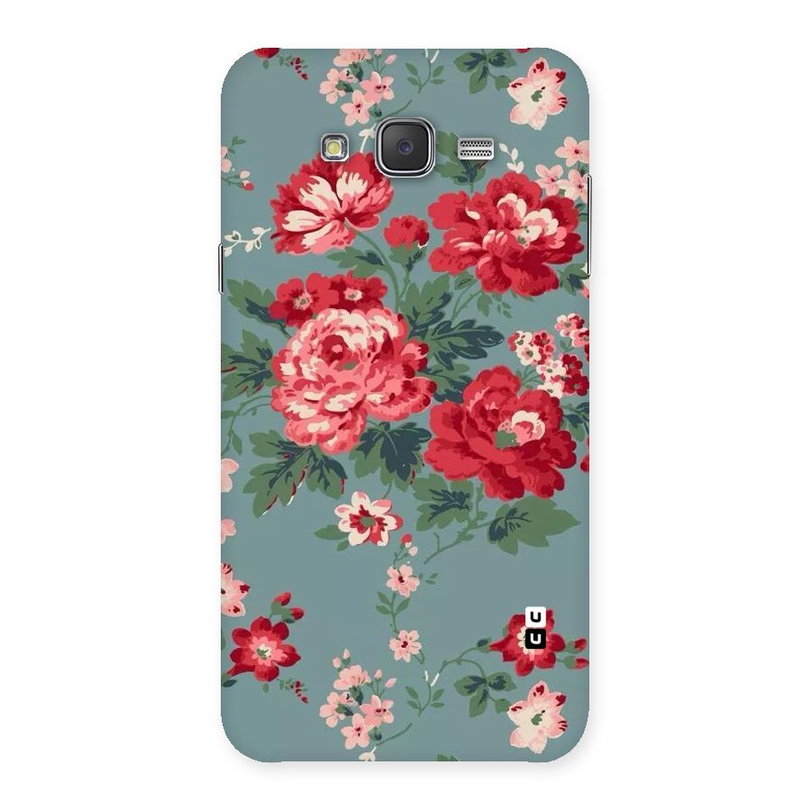 Aesthetic Floral Red Back Case for Galaxy J7